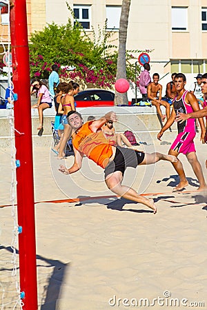 Match of the 19th league of beach handball, Cadiz