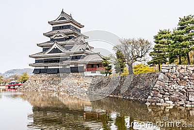 Matsumoto Castle in Japan in cloudy day