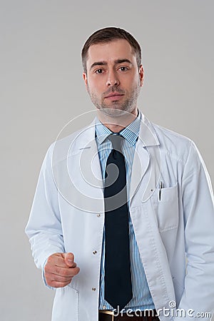 Mature doctor man smiling