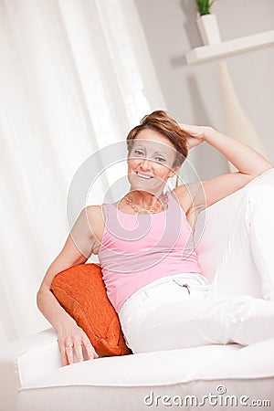 Mature fresh woman self-confident and happy