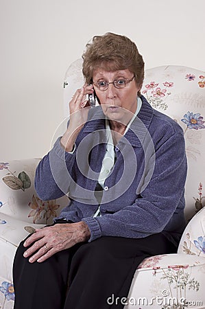 Mature Senior Woman Cell Phone Talk Gossip