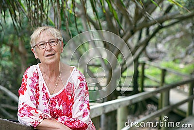 Mature woman in park