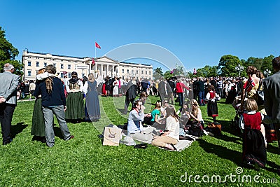 17 may oslo norway picnic on front of rtoyal palace