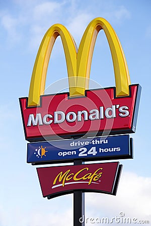 McDonalds Restaurant Golden Arches and McCafe