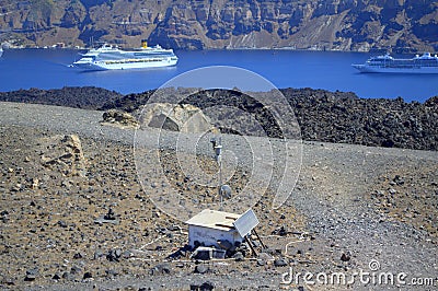 Measuring device volcanic activity, Nea Kameni