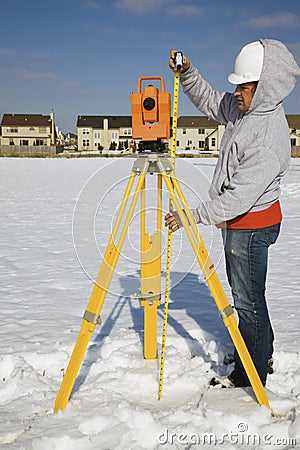 Measuring height of theodolite