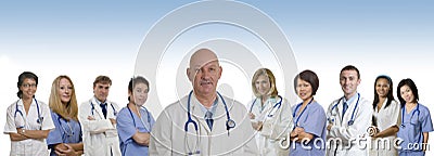 Medical banner of diverse Hospital staff