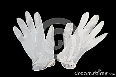 Medical gloves on black