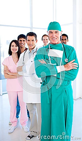 Medical group standing in front of the camera