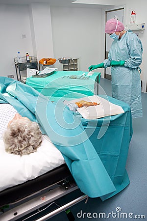 Medical operation in modern hospital