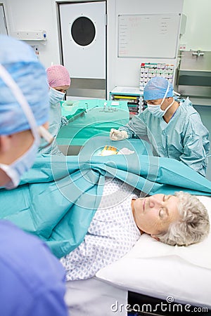 Medical operation in modern hospital