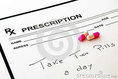 Medical prescription pad and pills