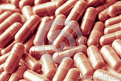 Medicinal pills piled up a bunch