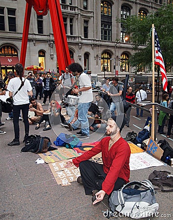 Meditating Man At Occupy Wall Street