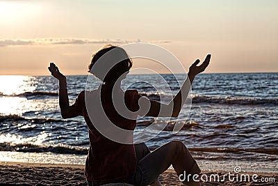 Meditation at sunset