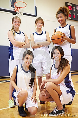 Members Of Female High School Basketball Team