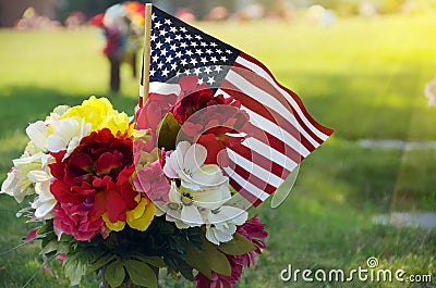 Memorial Day Flowers American Flag
