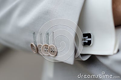 Men s White Linen Suit and Shirt Cuff