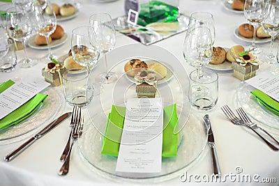 Menu on wedding table