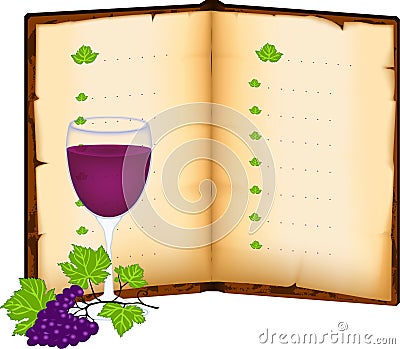 Menu and wine glass