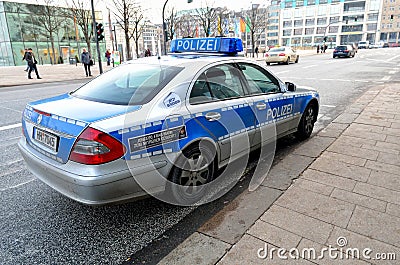 Mercedes police car in Hamburg, Germany