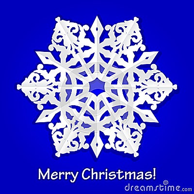 Merry Christmas Background With Paper Snowflake Royalty Free Stock