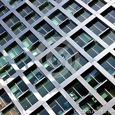 Mesh type of building with glass and metal detail