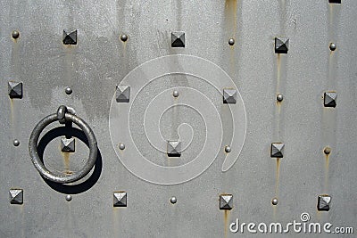 Metal Door with Nails and Rivets