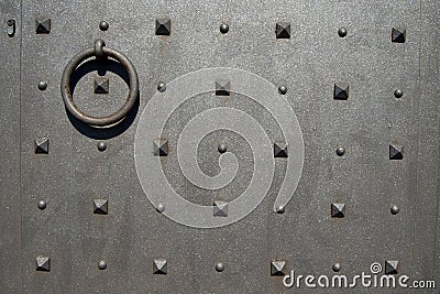 Metal Door with Nails and Rivets