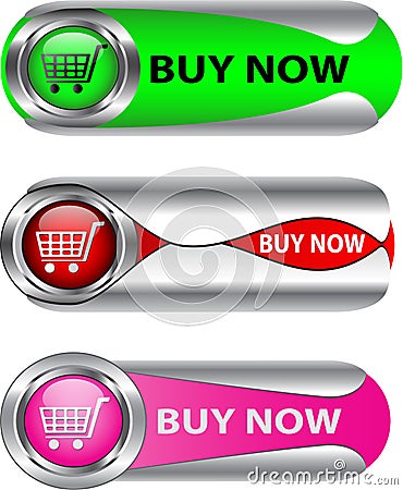 Metallic Buy Now Button Set Royalty Free Stock Images - Image ...