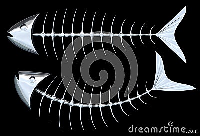 Metallic Fish Skeleton