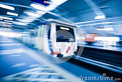 Metro Train with motion blur effect