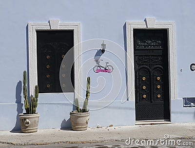 Mexican houses front door entrance