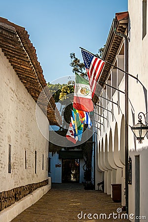 Mexican-style Alley, w/flags