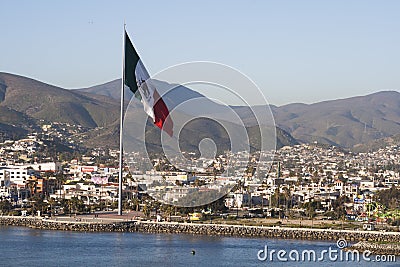 Mexico flag at Ensenada port