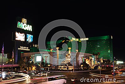 MGM hotel in Las Vegas Strip at Night