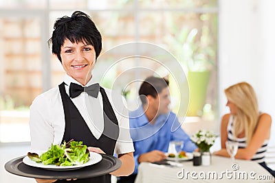 Middle aged waitress