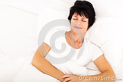 Middle aged woman sleeping