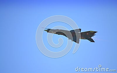 Mig 21 fighter flying