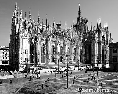 Milan-Lombardy-Italy -april 07 2014: Duomo Milan renovation construction