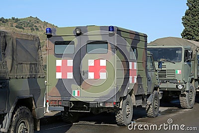 Military ambulance truck