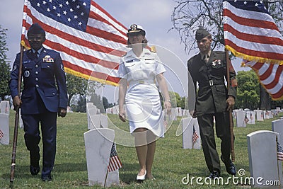 Military Color guart at Veteran s Cemetery