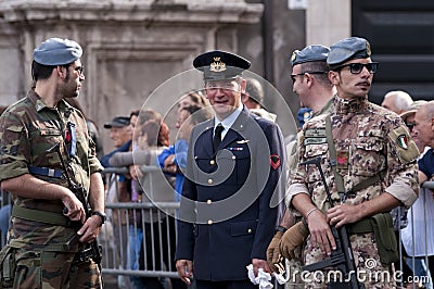 Military escort during the Italian Armed Forces Day