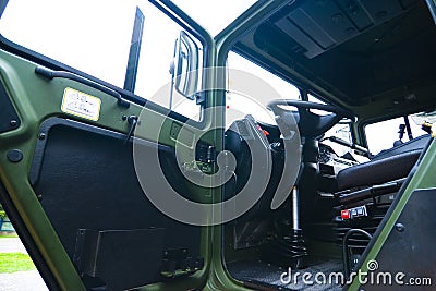 Military lorry driver cabin