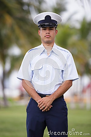 Military man at ease