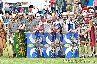 Military Tattoo COLCHESTER ESSEX UK 8 July 2014: Roman soldiers