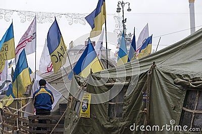 Military tents along Khreschatyk Street in Kiev