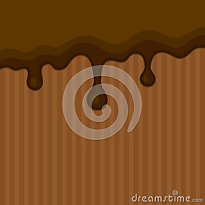 Milk Melted Chocolate Streams Background. Vector