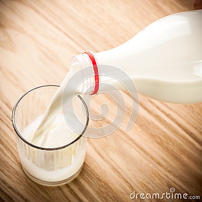 Milk poured from bottle