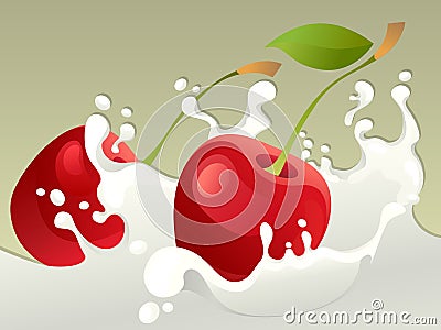 Milk splash with cherry